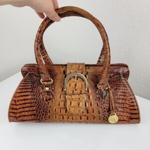 Brahmin Baguette Shoulder Crocodile Embossed Bag